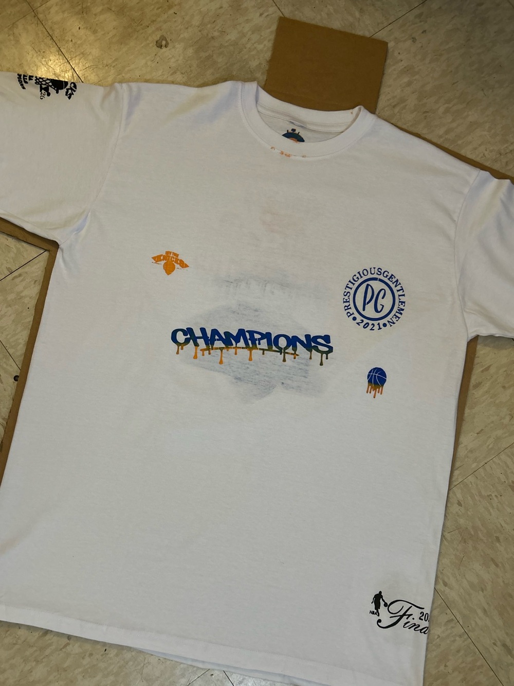 Champions Graphic Short Sleeve Tee - White/Blue/Orange